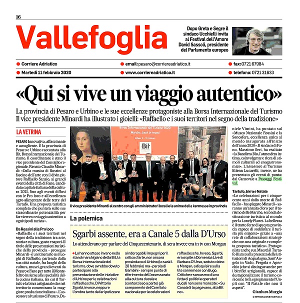 Corriere Adriatico / “Qui si vive un viaggio autentico”