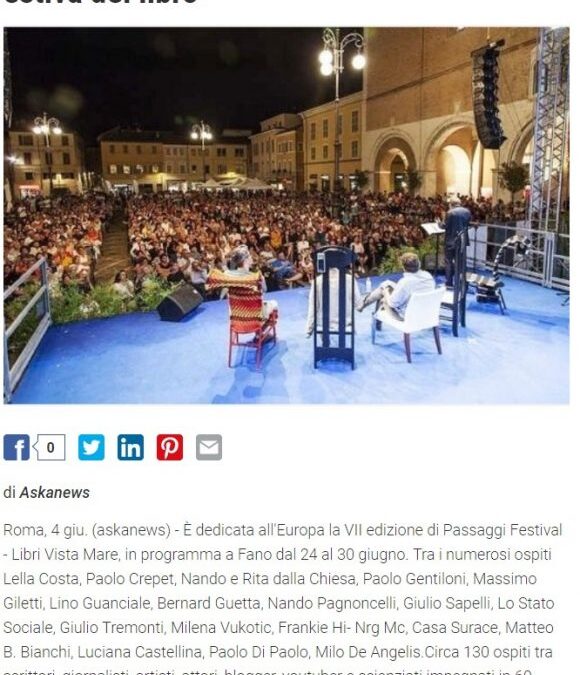 “Passaggi Festival”, Fano diventa capitale estiva del libro