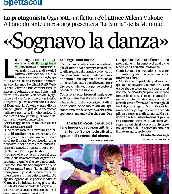 Corriere Adriatico / “Sognavo la danza”