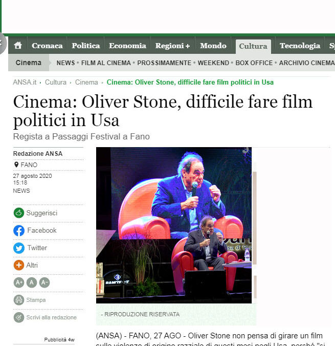 Ansa – Cinema: Oliver Stone, difficile fare film politici in Usa