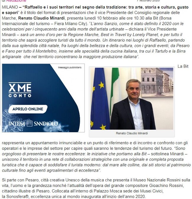 Pu24.it / Lunedì alla Bit di Milano Minardi presenta “Raffaello e i suoi territori”
