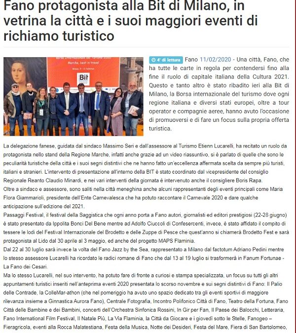 Vivere Fano / Fano protagonista alla Bit di Milano