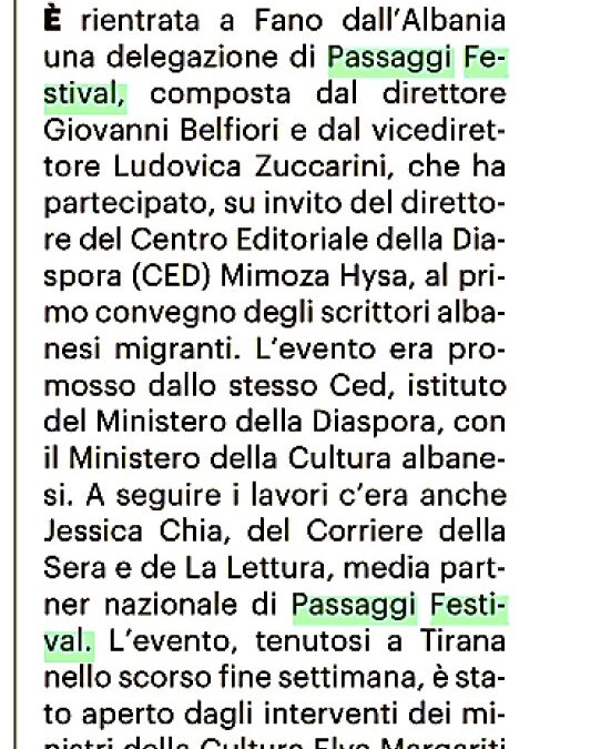 Il Resto del Carlino / L’Albania protagonista della prossima stagione