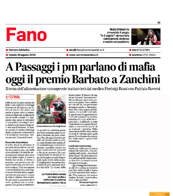 Corriere Adriatico – A Passaggi i pm parlano di mafia
