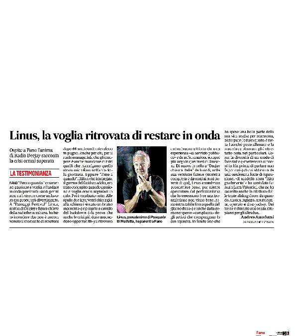 Corriere Adriatico – Linus, la voglia ritrovata di restare in onda